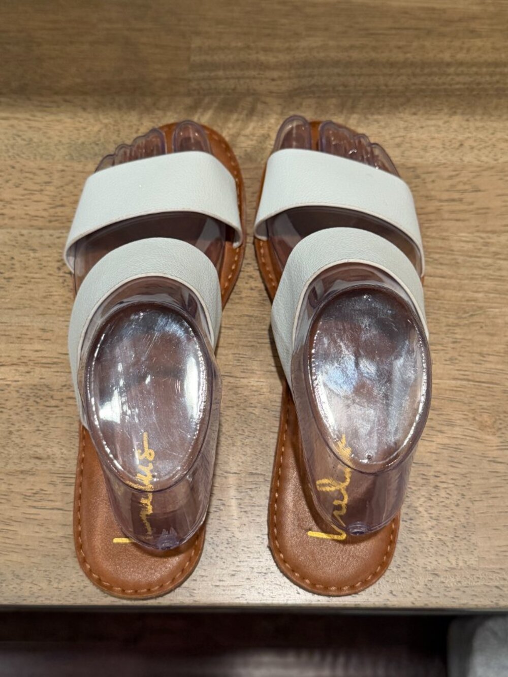 Lulus White Double Strap Slide Sandals Size 8 - Picture 4 of 7